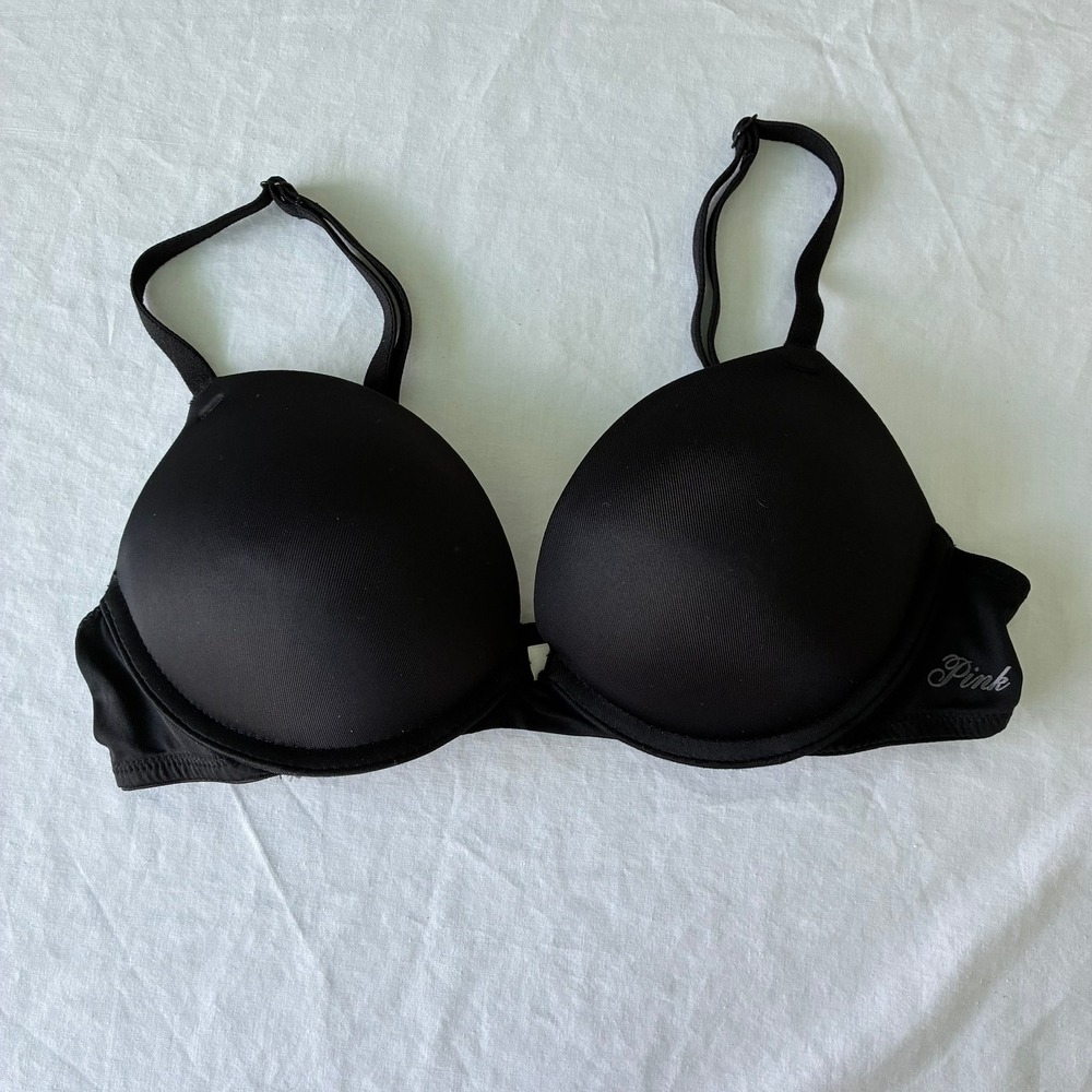 Victoria's Secret PINK Wear Everywhere Super Push Up Bra Black 32B 357700-QB4